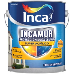 Pintura p/ext. Incamur Sper Acrlico Bco Mate Inca 1L