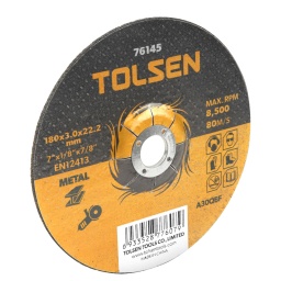 Disco c/metal Tolsen c/dep. 180x3.0x22.2mm 76145